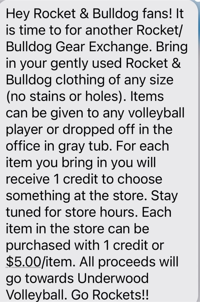 Rocket/Bulldog Gear Exchange!!