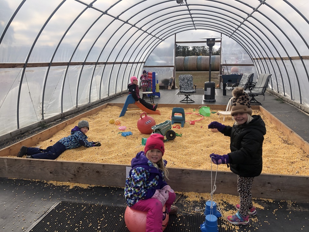 Playing in the corn pit!